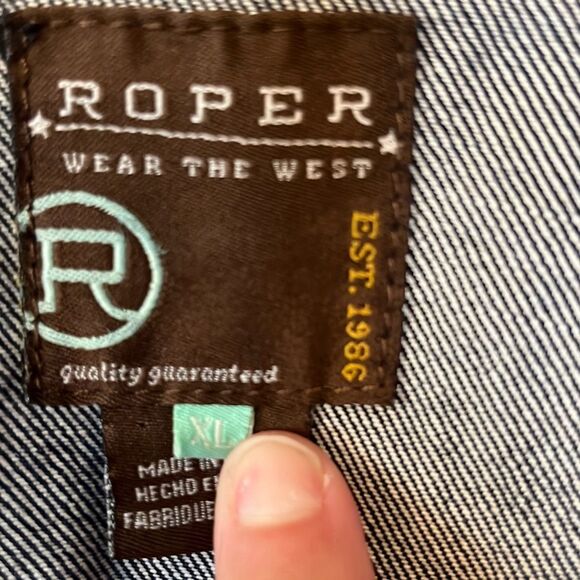 Roper Dark Denim Jean Jacket Women’s XL 100% Cotton - Picture 3 of 5